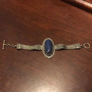 QVC Artisan Sterling Elongated Lapis Bracelet